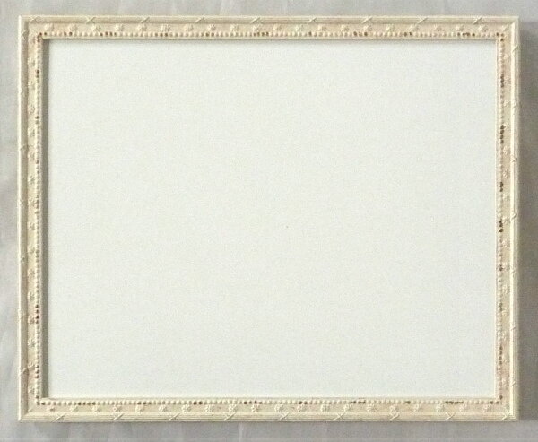 デッサン額 正方形の額縁 梅小紋 100角(100X100mm) アイボリー -新品