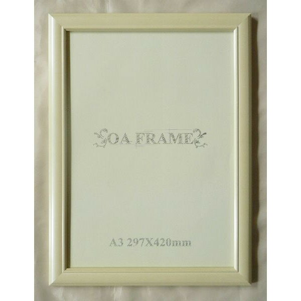 ポスター・OA額縁 木製 P467 B4 :364X257mm ベージュ -新品