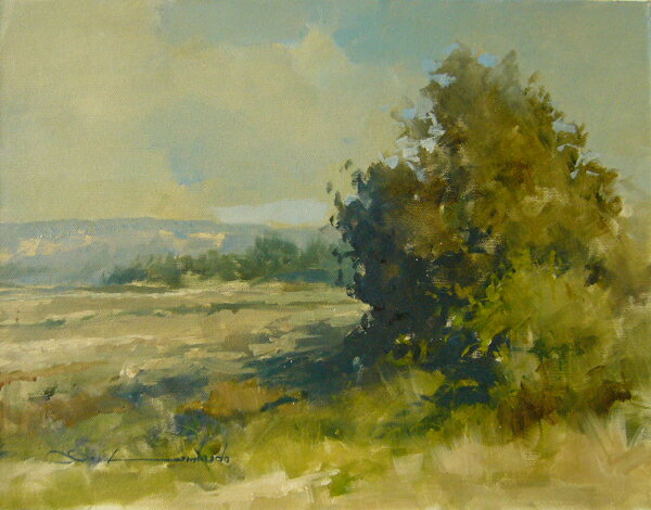 絵画 油絵 肉筆絵画 F6号(絵寸410X318mm) ロンバルド作 「丘1」 木枠付-新品