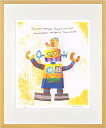 絵画 額装 ジーグレー版画 はりたつお作 「ロボット」 四ッ切