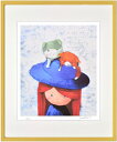 絵画 額装 ジーグレー版画 はりたつお作 「いつも一緒」 四ッ切