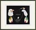 ジークレー版画 額装絵画 やぶがみようこ 「hello」 四ッ切