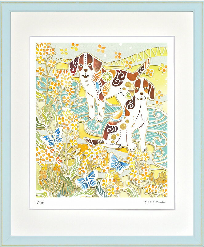 カタログ　パンフレット　リーフレットサイズ・シートサイズ:四ッ切:約424X348mm 仕様・ジークレー版画、樹脂製額縁、2mm厚マット、UVカットアクリル、吊り金具、ケース 商品説明 ・平石智美の額装ポスターです。 ・人気の作品を厳選した作品集の中にある絵です。 ・納品にお時間がかかる場合があります。お急ぎの方は事前にこちらよりお問い合わせください。 ・額装品は生産の関係上、予告なく仕様が変更になる場合があります。 ・天然木のフレームは節や木目の出方が写真とは異なりますのでご了承ください。 ・各商品は限定数生産です。完売の際はご容赦ください。 ・商品写真と商品の実際の色が異なる場合がございます。またロットによっても若干の色の差異が発生致します。 ・受注生産のため、返品・交換はお受け出来ません。 ・商品到着後7日が過ぎた場合、如何なる理由にも対応致しかねます。あらかじめご了承ください。 ※壁面用取り付け金具は付属いたしません。必要な場合、こちらよりお選びください。(金具代別途申し受けます) ・掲載写真はサンプル画像です。・売り切れごめん。 平石智美 切り絵作家・図案作家・イラストレーター 　1988年 　栃木県宇都宮市生まれ、東京都在住。 　高校在学中にカラー切り絵に出会い、 　独学で切り絵の制作を始める。 　2009年 　切り絵作家として個展やイベントで活動を開始。 　近年は白い紙をベースにカラフルな染め和紙の切り貼りで色つけをする「白い切り絵」で、 　花や動物・女性や四季の風景をモチーフに、華やかに表現をしている。 　2016年 　神奈川・東京を中心に切り絵教室を多数開講中。 　またオリジナル図案集や人気アニメ・ゲームの 　切り絵図案集、切り絵キットなども手掛けている。 その他 ・このメーカーの額装絵画一覧を見る 運送費（消費税・梱包費等込み）・送料無料 ※弊社契約宅配会社で発送する場合 ※一回の発送で納品先が一箇所の場合、何点でも950円です。 ※但し離島・沖縄の場合は別途送料が発生することがございますのでお問合せください。 ・ご注文の合計金額が3万円以上の時は送料無料（※一回の発送で納品先が一箇所の場合 ※除く離島・沖縄） よく一緒に検討されている商品の一覧・名画一覧・洋画一覧・ヨーロッパ絵画一覧・版画一覧・絵画一覧商品名・ジークレー版画 額付き絵画 平石智美 「春の庭遊び」 シートサイズ・四ッ切:約424X348mm 仕様・ジークレー版画、樹脂製額縁、2mm厚マット、UVカットアクリル、吊り金具、ケース 商品説明・額装品は生産の関係上、予告なく仕様が変更になる場合があります。 ・天然木のフレームは節や木目の出方が写真とは異なりますのでご了承ください。 ・各商品は限定数生産です。完売の際はご容赦ください。 ・商品写真と商品の実際の色が異なる場合がございます。またロットによっても若干の色の差異が発生致します。 ・受注生産のため、返品・交換はお受け出来ません。 ・商品到着後7日が過ぎた場合、如何なる理由にも対応致しかねます。あらかじめご了承ください。 ※壁面用取り付け金具は付属いたしません。必要な場合、こちらよりお選びお伝えください。(金具代別途申し受けます) ・掲載写真はサンプル画像です。 ・売り切れごめん。
