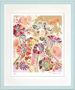 絵画 額装 デジタル版画 平石智美 「花とキリン」 四ッ切