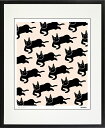 絵画 額装 デジタル版画 MEOMEO 「猫の雨」 四ッ切