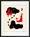 絵画 額装 デジタル版画 MEOMEO 「瞑想するウサギ」 四ッ切