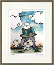 絵画 額装 デジタル版画 KANNA 「小鳥とおはなし」 四ッ切