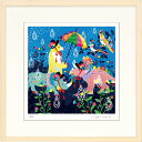 ジークレー版画 額装絵画 ホラグチカヨ 「宝石みたいな雨が降った日」 350角