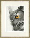 ジークレー版画 額装絵画 足代トシ 「ミミズク」 大衣