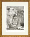 ジークレー版画 額装絵画 足代トシ 「LOVE」 四ッ切