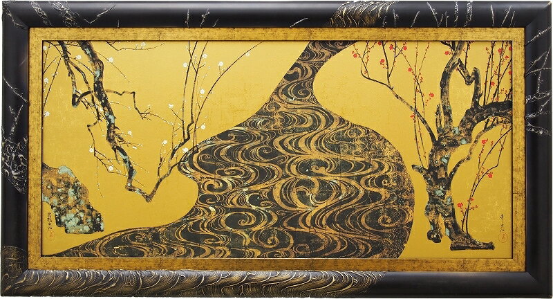 東洋画 世界の名画 日本の名画 絵画 額装絵画 ハンドメイドアート 尾形光琳作「紅白梅図」