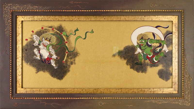 カタログ　パンフレット　リーフレット サイズ・額縁外寸:約800X457mm 仕様・アートポスター（オフセット印刷）、ハンドメイド木製額縁、表面UVカットアクリル、ケース付き 商品説明 ・誰もが知る巨匠の名画のコンセプトや世界観に合わせてデザインされ、1点1点職人が手作業で仕上げた特別仕様の額装品。高級感のある圧倒的な存在感です。 ・選び抜かれた人気の名画を新しいスタイルでお楽しみください。 ・掲載写真はサンプル画像です。 ・受注生産のためご入金確認後から発送まで平日で約2週間ほどかかります。・混み具合によりお時間がかかる場合があります。ご了承ください。 ※売り切れごめん 風神雷神2図 ・略歴 　風袋から風を吹き出し、下界に風雨をもたらす風神と、太鼓を叩いて雷鳴と稲妻をおこす雷神の活動の姿を描写する絵画である。 　俵屋宗達筆の屏風画が有名で、琳派の絵師をはじめ、多くの画家によって作られた模作や模写が多数ある。 運送費（消費税・梱包費等込み）・送料無料 ※弊社契約宅配会社で発送する場合 ※但し離島・沖縄の場合は別途送料が発生することがございますのでお問合せください。サイズ ・額縁外寸:約800X457mm 仕様 ・アートポスター（オフセット印刷）、ハンドメイド木製額縁、表面UVカットアクリル、ケース付き 商品説明 ・誰もが知る巨匠の名画のコンセプトや世界観に合わせてデザインされ、1点1点職人が手作業で仕上げた特別仕様の額装品。高級感のある圧倒的な存在感です。 ・選び抜かれた人気の名画を新しいスタイルでお楽しみください。 ・掲載写真はサンプル画像です。 ・受注生産のためご入金確認後から発送まで平日で約2週間ほどかかります。・混み具合によりお時間がかかる場合があります。ご了承ください。 ※売り切れごめん 風神雷神2図 ・略歴 　風袋から風を吹き出し、下界に風雨をもたらす風神と、太鼓を叩いて雷鳴と稲妻をおこす雷神の活動の姿を描写する絵画である。 　俵屋宗達筆の屏風画が有名で、琳派の絵師をはじめ、多くの画家によって作られた模作や模写が多数ある。 運送費（消費税・梱包費等込み）・送料無料 ※弊社契約宅配会社で発送する場合 ※但し離島・沖縄の場合は別途送料が発生することがございますのでお問合せください。