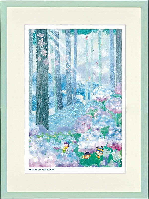 乐天商城 - 日本の名画 絵画 ジークレー版画 額装絵画 タツノコプロ はりたつお 昆虫物語 みなしごハッチ 「あじさい七変化」 大全紙・四ッ切
