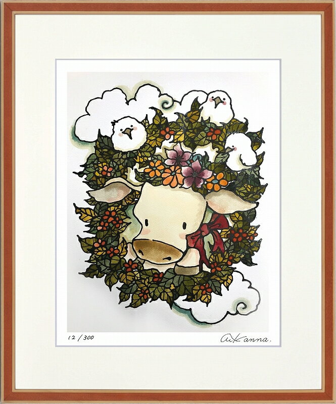 其它 - 日本の名画 絵画 ジークレー版画 額装絵画 KANNA 「mow」 四ッ切