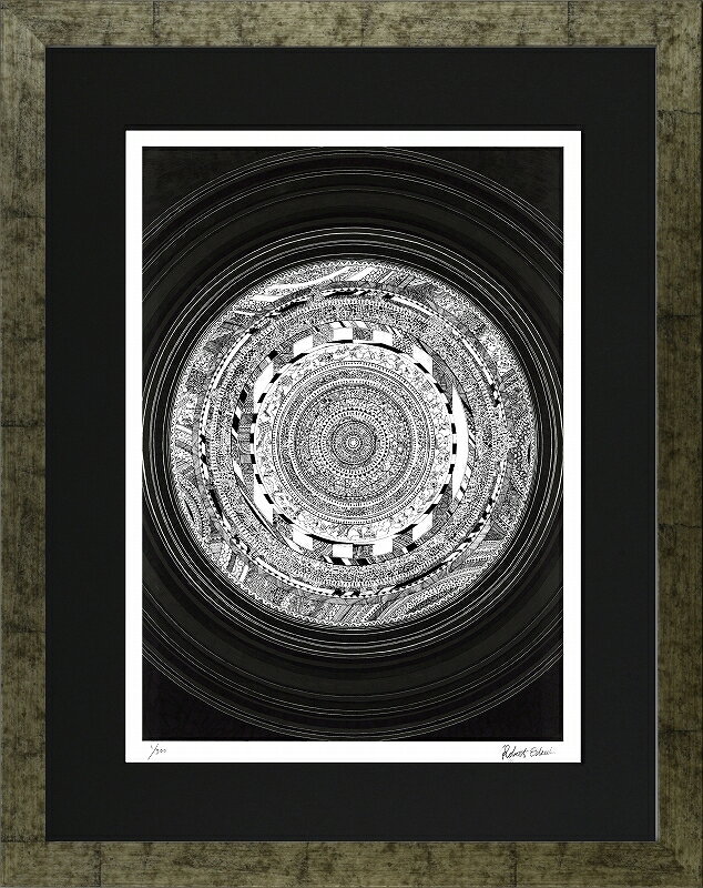日本の名画 絵画 ジークレー版画 額装絵画 ROBERT EDWIN 「Vinyl record」 大衣