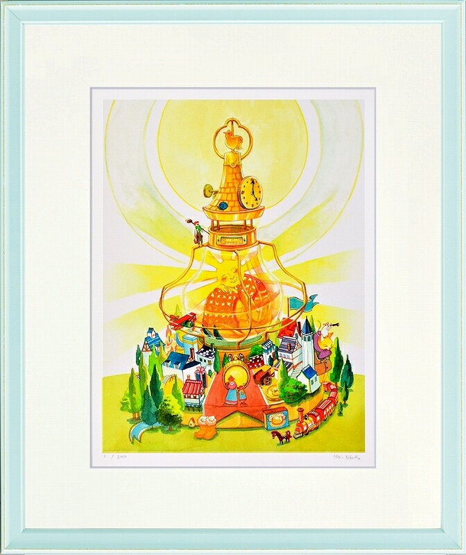 版畫 - 日本の名画 絵画 ジークレー版画 額装絵画 堀 乃布子 「サンライト」 四ッ切