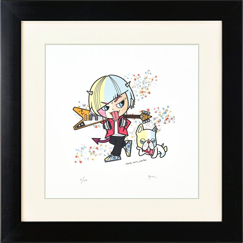 日本の名画 絵画 ジークレー版画 額装絵画 tomo. 「Devil's kids1」 300角