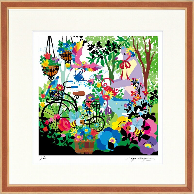 カタログ　パンフレット　リーフレット サイズ・シートサイズ:350角:約350X350mm 仕様・ジークレー版画、木製額縁、2mm厚マット、ガラス、吊り金具、ケース 商品説明 ・ホラグチカヨ作の額装版画です。 ・人気の作品を厳選した作品集の中にある絵です。 ・納品にお時間がかかる場合があります。お急ぎの方は事前にこちらよりお問い合わせください。 ・額装品は生産の関係上、予告なく仕様が変更になる場合があります。 ・天然木のフレームは節や木目の出方が写真とは異なりますのでご了承ください。 ・各商品は限定数生産です。完売の際はご容赦ください。 ・商品写真と商品の実際の色が異なる場合がございます。またロットによっても若干の色の差異が発生致します。 ・受注生産のため、返品・交換はお受け出来ません。 ・商品到着後7日が過ぎた場合、如何なる理由にも対応致しかねます。あらかじめご了承ください。 ・掲載写真はサンプル画像です。・売り切れごめん。 運送費（消費税・梱包費等込み）・送料無料 ※但し離島・沖縄の場合は別途送料が発生することがございますのでお問合せください。商品名・ジークレー版画 額付き絵画 ホラグチカヨ 「綺麗に咲いてくれますように」 シートサイズ・350角:約350X350mm 仕様・ジークレー版画、木製額縁、2mm厚マット、ガラス、吊り金具、ケース 商品説明・額装品は生産の関係上、予告なく仕様が変更になる場合があります。 ・天然木のフレームは節や木目の出方が写真とは異なりますのでご了承ください。 ・各商品は限定数生産です。完売の際はご容赦ください。 ・商品写真と商品の実際の色が異なる場合がございます。またロットによっても若干の色の差異が発生致します。 ・受注生産のため、返品・交換はお受け出来ません。 ・商品到着後7日が過ぎた場合、如何なる理由にも対応致しかねます。あらかじめご了承ください。 ※壁面用取り付け金具は付属いたしません。必要な場合、こちらよりお選びお伝えください。(金具代別途申し受けます) ・掲載写真はサンプル画像です。 ・売り切れごめん。