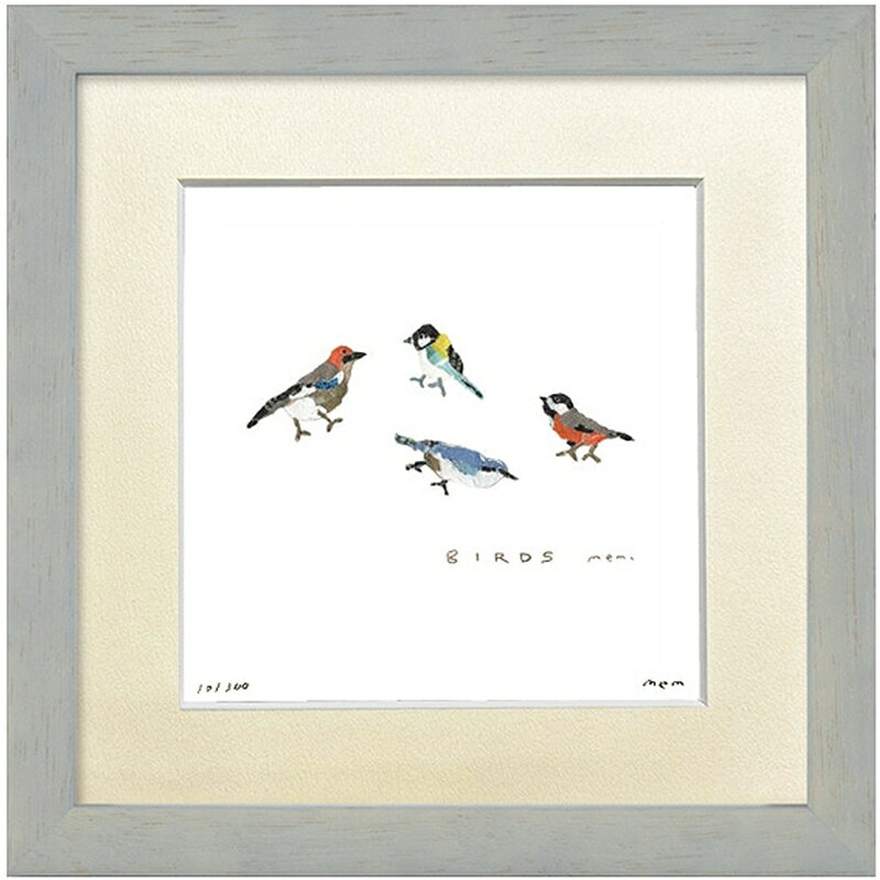 日本の名画 絵画 ジークレー版画 額装絵画 mem 「BIRDS」 200角