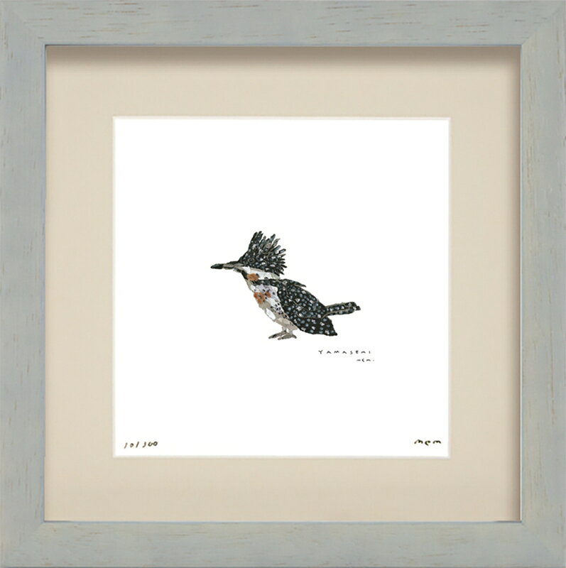 カタログ　パンフレット　リーフレット サイズ・シートサイズ:200角:約200X200mm 仕様・ジークレー版画、木製額縁、2mm厚マット、ガラス、吊り金具、ケース 商品説明 ・mem作の額装版画です。 ・人気の作品を厳選した作品集の中にある絵です。 ・納品にお時間がかかる場合があります。お急ぎの方は事前にこちらよりお問い合わせください。 ・額装品は生産の関係上、予告なく仕様が変更になる場合があります。 ・天然木のフレームは節や木目の出方が写真とは異なりますのでご了承ください。 ・各商品は限定数生産です。完売の際はご容赦ください。 ・商品写真と商品の実際の色が異なる場合がございます。またロットによっても若干の色の差異が発生致します。 ・受注生産のため、返品・交換はお受け出来ません。 ・商品到着後7日が過ぎた場合、如何なる理由にも対応致しかねます。あらかじめご了承ください。 ・掲載写真はサンプル画像です。・売り切れごめん。 運送費（消費税・梱包費等込み）・送料無料 ※但し離島・沖縄の場合は別途送料が発生することがございますのでお問合せください。商品名・ジークレー版画 額付き絵画 mem 「yamasemi」 シートサイズ・200角:約200X200mm 仕様・ジークレー版画、木製額縁、2mm厚マット、ガラス、吊り金具、ケース 商品説明・額装品は生産の関係上、予告なく仕様が変更になる場合があります。 ・天然木のフレームは節や木目の出方が写真とは異なりますのでご了承ください。 ・各商品は限定数生産です。完売の際はご容赦ください。 ・商品写真と商品の実際の色が異なる場合がございます。またロットによっても若干の色の差異が発生致します。 ・受注生産のため、返品・交換はお受け出来ません。 ・商品到着後7日が過ぎた場合、如何なる理由にも対応致しかねます。あらかじめご了承ください。 ※壁面用取り付け金具は付属いたしません。必要な場合、こちらよりお選びお伝えください。(金具代別途申し受けます) ・掲載写真はサンプル画像です。 ・売り切れごめん。