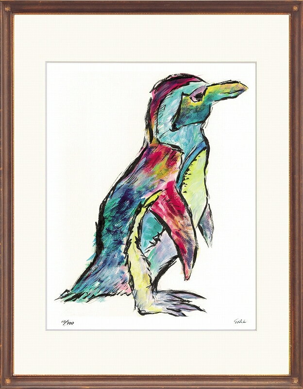 カタログ　パンフレット　リーフレット サイズ・シートサイズ:太子:約379X288mm 仕様・ジークレー版画、木製額縁、2mm厚マット、ガラス、吊り金具、ケース 商品説明 ・hanai作の額装版画です。 ・人気の作品を厳選した作品集の中にある絵です。 ・納品にお時間がかかる場合があります。お急ぎの方は事前にこちらよりお問い合わせください。 ・額装品は生産の関係上、予告なく仕様が変更になる場合があります。 ・天然木のフレームは節や木目の出方が写真とは異なりますのでご了承ください。 ・各商品は限定数生産です。完売の際はご容赦ください。 ・商品写真と商品の実際の色が異なる場合がございます。またロットによっても若干の色の差異が発生致します。 ・受注生産のため、返品・交換はお受け出来ません。 ・商品到着後7日が過ぎた場合、如何なる理由にも対応致しかねます。あらかじめご了承ください。 ・掲載写真はサンプル画像です。・売り切れごめん。 運送費（消費税・梱包費等込み）・送料無料 ※但し離島・沖縄の場合は別途送料が発生することがございますのでお問合せください。商品名・ジークレー版画 額付き絵画 hanai 「ペンギン」 シートサイズ・太子:約379X288mm 仕様・ジークレー版画、木製額縁、2mm厚マット、ガラス、吊り金具、ケース 商品説明・額装品は生産の関係上、予告なく仕様が変更になる場合があります。 ・天然木のフレームは節や木目の出方が写真とは異なりますのでご了承ください。 ・各商品は限定数生産です。完売の際はご容赦ください。 ・商品写真と商品の実際の色が異なる場合がございます。またロットによっても若干の色の差異が発生致します。 ・受注生産のため、返品・交換はお受け出来ません。 ・商品到着後7日が過ぎた場合、如何なる理由にも対応致しかねます。あらかじめご了承ください。 ※壁面用取り付け金具は付属いたしません。必要な場合、こちらよりお選びお伝えください。(金具代別途申し受けます) ・掲載写真はサンプル画像です。 ・売り切れごめん。