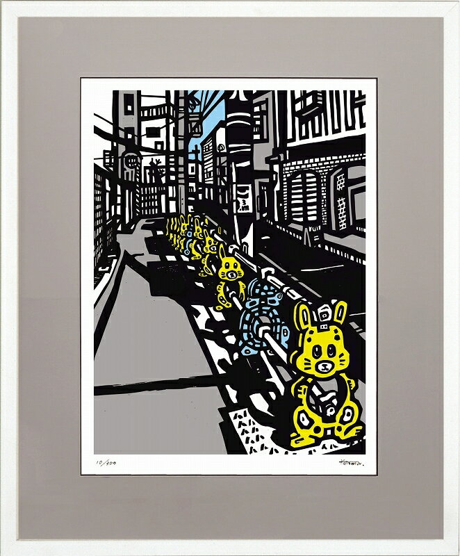 日本の名画 絵画 ジークレー版画 額装絵画 KOTOMIN 「大阪中崎町」 四ッ切