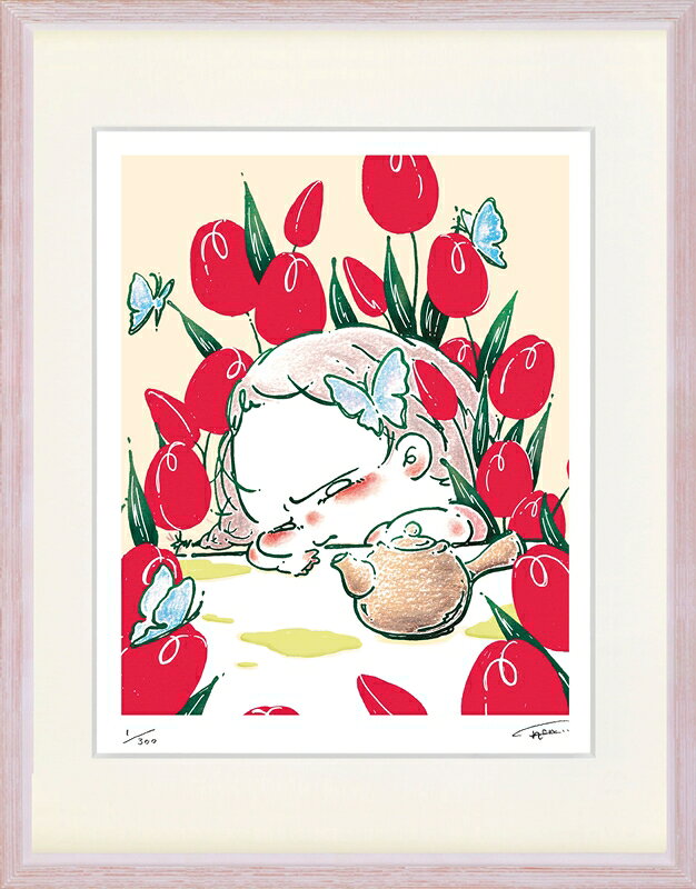 カタログ　パンフレット　リーフレット サイズ・シートサイズ:太子:約379X288mm 仕様・ジークレー版画、木製額縁、2mm厚マット、UVカットアクリル、吊り金具、ケース 商品説明 ・Takahashi Ton作の額装版画です。 ・人気の作品を厳選した作品集の中にある絵です。 ・納品にお時間がかかる場合があります。お急ぎの方は事前にこちらよりお問い合わせください。 ・額装品は生産の関係上、予告なく仕様が変更になる場合があります。 ・天然木のフレームは節や木目の出方が写真とは異なりますのでご了承ください。 ・各商品は限定数生産です。完売の際はご容赦ください。 ・商品写真と商品の実際の色が異なる場合がございます。またロットによっても若干の色の差異が発生致します。 ・受注生産のため、返品・交換はお受け出来ません。 ・商品到着後7日が過ぎた場合、如何なる理由にも対応致しかねます。あらかじめご了承ください。 ・掲載写真はサンプル画像です。・売り切れごめん。 運送費（消費税・梱包費等込み）・送料無料 ※但し離島・沖縄の場合は別途送料が発生することがございますのでお問合せください。商品名・ジークレー版画 額付き絵画 Takahashi Ton 「緑茶」 シートサイズ・太子:約379X288mm 仕様・ジークレー版画、木製額縁、2mm厚マット、UVカットアクリル、吊り金具、ケース 商品説明・額装品は生産の関係上、予告なく仕様が変更になる場合があります。 ・天然木のフレームは節や木目の出方が写真とは異なりますのでご了承ください。 ・各商品は限定数生産です。完売の際はご容赦ください。 ・商品写真と商品の実際の色が異なる場合がございます。またロットによっても若干の色の差異が発生致します。 ・受注生産のため、返品・交換はお受け出来ません。 ・商品到着後7日が過ぎた場合、如何なる理由にも対応致しかねます。あらかじめご了承ください。 ※壁面用取り付け金具は付属いたしません。必要な場合、こちらよりお選びお伝えください。(金具代別途申し受けます) ・掲載写真はサンプル画像です。 ・売り切れごめん。