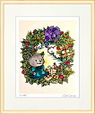 絵画 額装 デジタル版画 KANNA 「かわいいクリスマスリース」 四ッ切