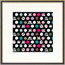 ジークレー版画 額装絵画 ホラグチカヨ 「Footmark dot Black」 350角