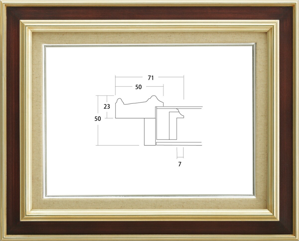 カタログ　パンフレット　リーフレット サイズ絵寸：約227X158mm用の額縁です。 材質木製 仕様本体・UVカットアクリル・吊金具・ケース付 商品説明・オーソドックスな形状でつかい4の良い油額。ゴールドとシルバーを基調としつつ木目の雰囲気...
