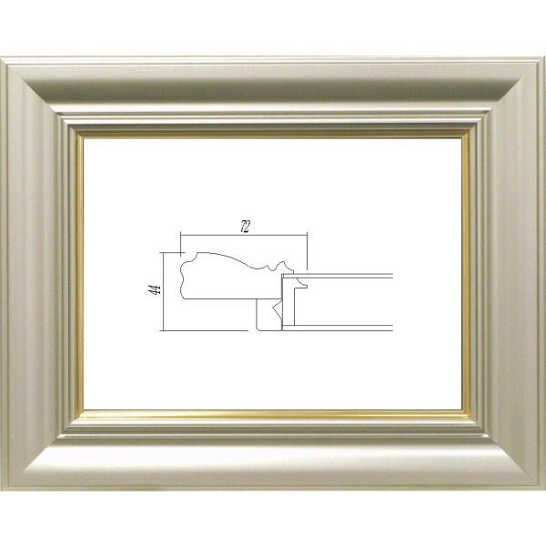 油絵/油彩額縁 樹脂製フレーム 3476 UVカットUVカットアクリル付 サイズ F10号 シャンペンゴールド 金