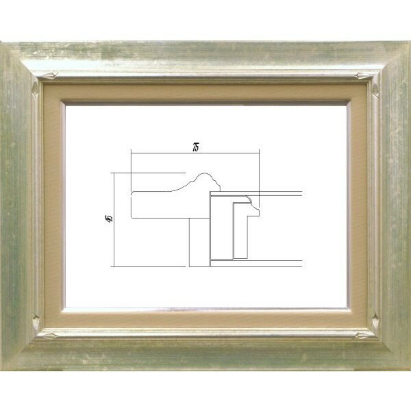 額縁　油絵/油彩額縁 木製フレーム 7717 サイズ F12号 シルバー 銀