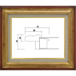 額縁　油絵/油彩額縁 木製フレーム アクリル付 7740 サイズ F4号 ゴールド