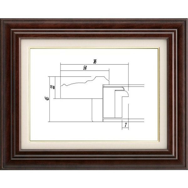 額縁　油絵/油彩額縁 木製フレーム アクリル付 7741 サイズ P30号 シタン