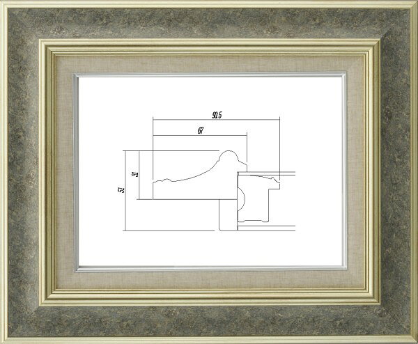 額縁 油絵額縁 油彩額縁 フレーム UVカットアクリル付 8117 F6号 ストーングレー