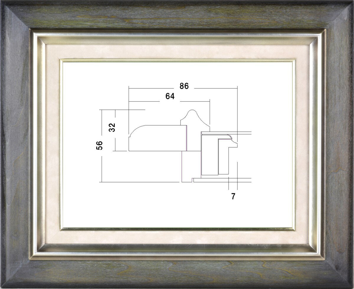 額縁　油絵/油彩額縁 木製フレーム アクリル仕様 7751 サイズ F20号 ウッドシルバー シルバー