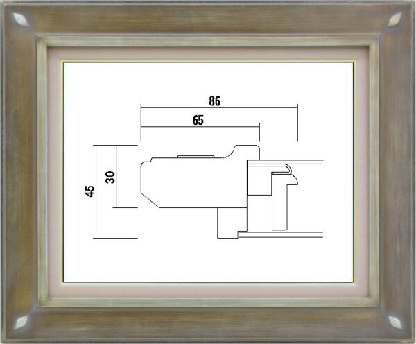 額縁　油絵/油彩額縁 樹脂製フレーム 高級額縁 フレーム アクリル付 7101 サイズ F4号 シルバー