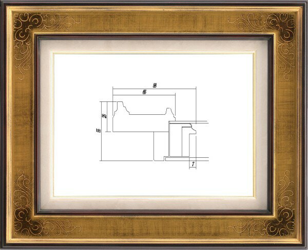 カタログ　パンフレット　リーフレット サイズ絵寸：約652X530mm用の額縁です。 材質木製 仕様本体・アクリル・吊金具・ケース付 商品説明・ハイクォリティーアートフレーム！プルミエ 油額のこだわり・アクリル仕様・藍色の紙を裏紙に使用・金...