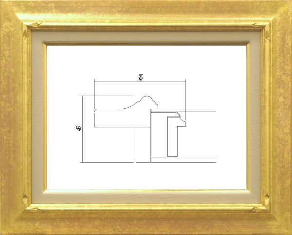 額縁　油絵/油彩額縁 木製フレーム 7717 サイズ M8号 ゴールド 金