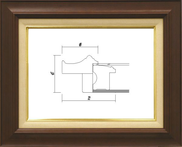 額縁 油絵額縁 油彩額縁 フレーム 木製 7720 サイズ F15号 ブラウン 茶