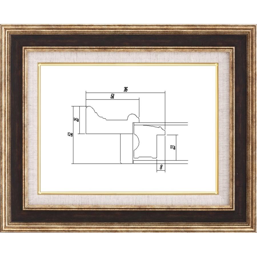 額縁　油絵/油彩額縁 アクリル付 8159-TO M30号 ゴールド/ブラウン