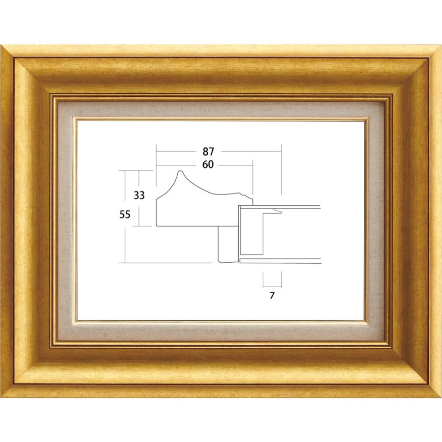 額縁　油絵/油彩額縁 アクリル付 8167-TO M4号 ゴールド 1