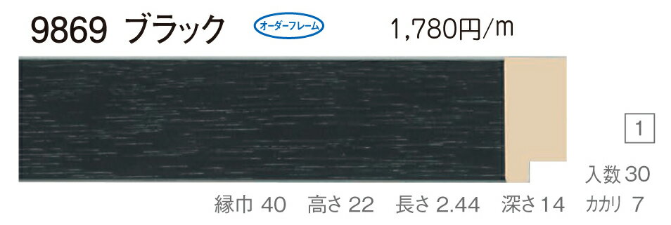 オーダーフレーム　別注額縁　油絵額縁　油彩額縁　木製フレーム　仮縁　9869　組寸サイズ 1800　ブラック