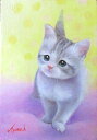 油彩画 洋画 (油絵額縁付きで納品対応可) SM 〜 F3号 「子猫1」 星野 歩