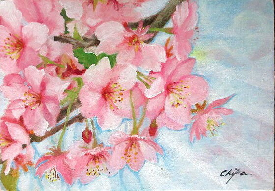絵画をお探しなら必見！ 油彩画 洋画 (油絵額縁付きで納品対応可) F4 ～ F6 「さくら5」 内藤 千嘉 13,620円～