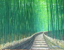油彩画 洋画 (油絵額縁付きで納品対応可) SM ~ F4号 「竹林3」 新屋敷 一平