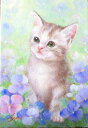 油彩画 洋画 (油絵額縁付きで納品対応可) SM 〜 F4号 「子猫3」 星野 歩(4)