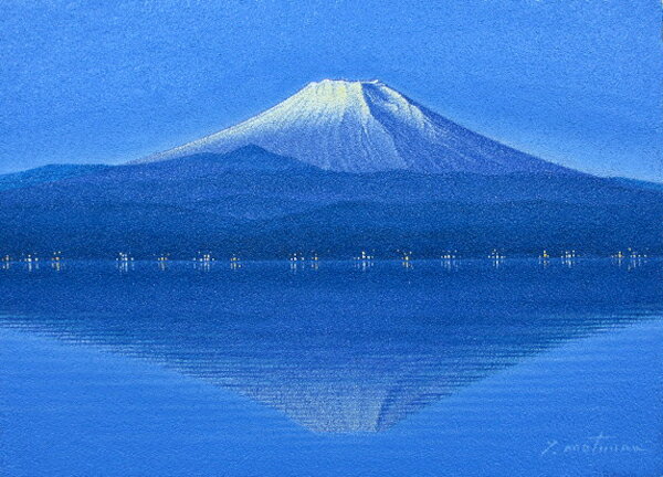 油彩画 洋画 (油絵額縁付きで納品対応可) F4〜WF6 「逆さ富士」 白田 篤夫