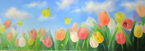 サイズWSM：肉筆油絵：絵寸約454X158mm 仕様・肉筆油絵（キャンバス地、木枠付き）・額縁も必要な場合、額縁メーカーからの直送となります。お客様の方で絵と額縁をセットしていただく事になります。こちらから額縁をお選びください。（額代別途...