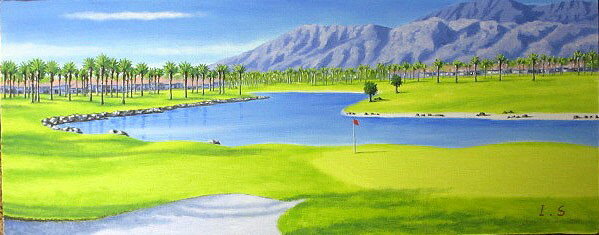 油彩画 洋画 (油絵額縁付きで納品対応可) SM 〜 WF3 「PGAウエスト」 新屋敷 一平